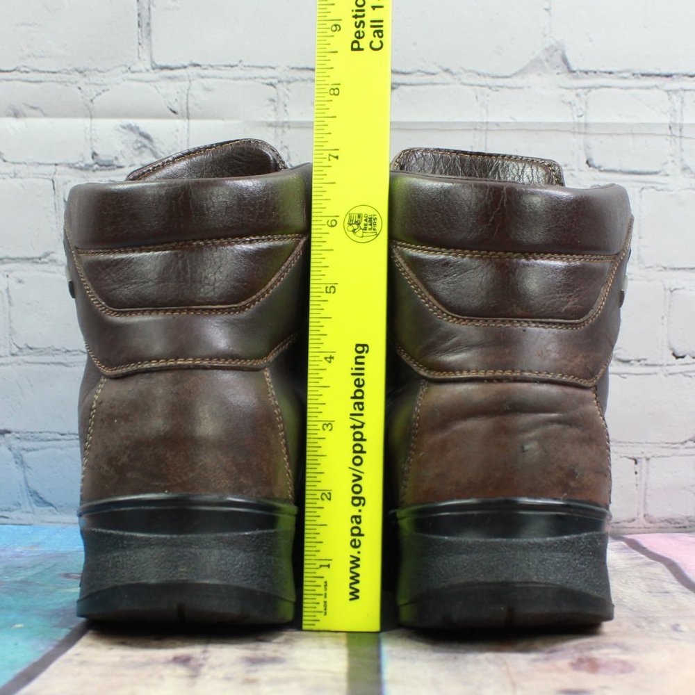 LL BEAN Cresta Brown Leather WP Vibram Sole Hiking Ankle Boots Size 7 W - Picture 8 of 9